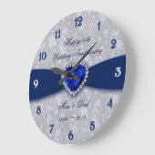 Bold Damask 45th Wedding Anniversary Round Clock Grote Klok (Hoek)