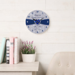 Bold Damask 45th Wedding Anniversary Round Clock Grote Klok