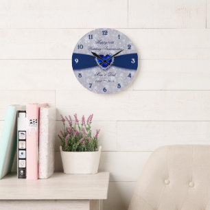 Bold Damask 45th Wedding Anniversary Round Clock Grote Klok