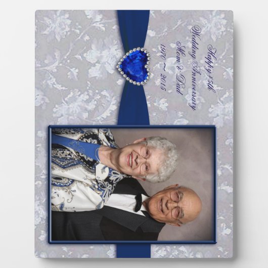 Bold Damask 45th Wedding Jubileum Foto Plaque Fotoplaat (Voorkant)
