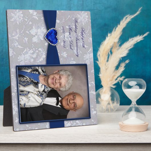 Bold Damask 45th Wedding Jubileum Foto Plaque Fotoplaat (Zijkant)