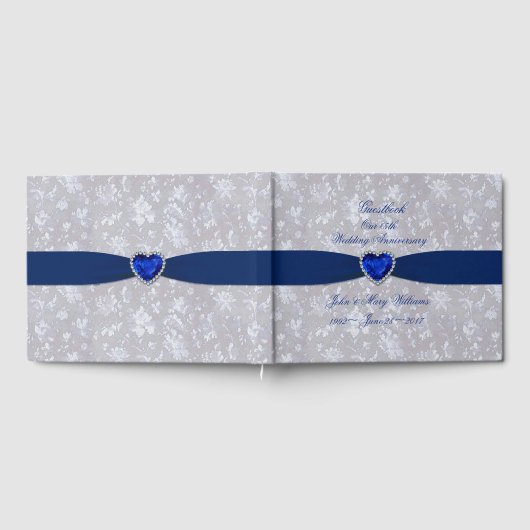 Bold Damask 45th Wedding Jubileum Guestbook Gastenboek (Volledig)