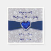 Bold Damask 45th Wedding Jubileum Paper Napkin Servetten (Voorkant)