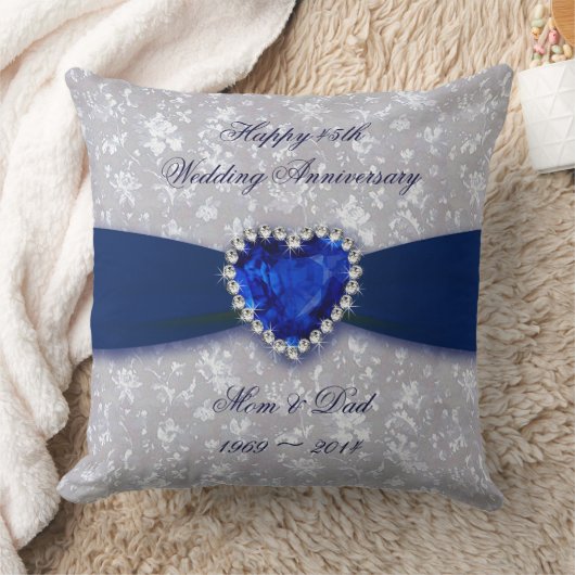 Bold Damask 45th Wedding Jubileum Sierkussen (Deken)