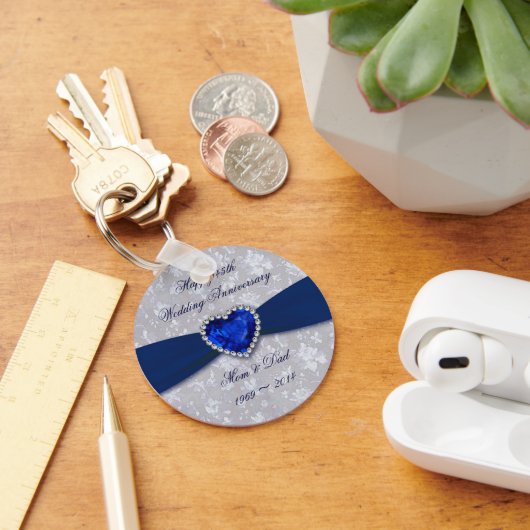 Bold Damask 45th Wedding Jubileum Sleutelhanger (Bureau)