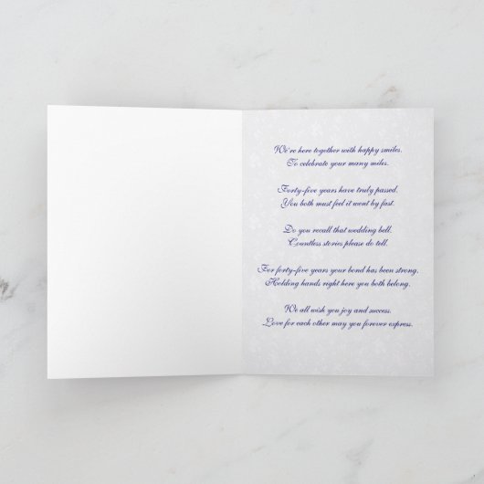 Bold Damask 45th Wedding Jubileum Wenskaart Kaart (Binnen)