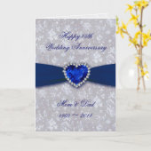 Bold Damask 45th Wedding Jubileum Wenskaart Kaart (Gele Bloem)