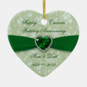 Bold Damask 55th Jubileum Heart Photo Ornament (Voorkant)