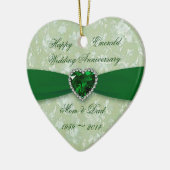 Bold Damask 55th Jubileum Heart Photo Ornament (Links)