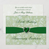 Bold Damask 55th Wedding Jubileum 5x7 Uitnodigen Kaart (Voorkant / Achterkant)