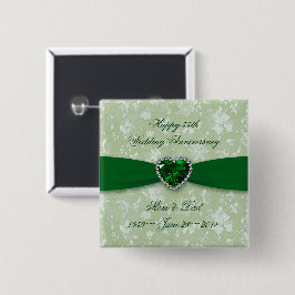 Bold Damask 55th Wedding Jubileum Button