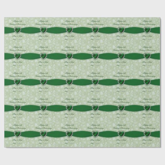 Bold Damask 55th Wedding Jubileum Design Cadeaupapier (Vlak)