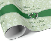 Bold Damask 55th Wedding Jubileum Design Cadeaupapier (Rol Hoek)