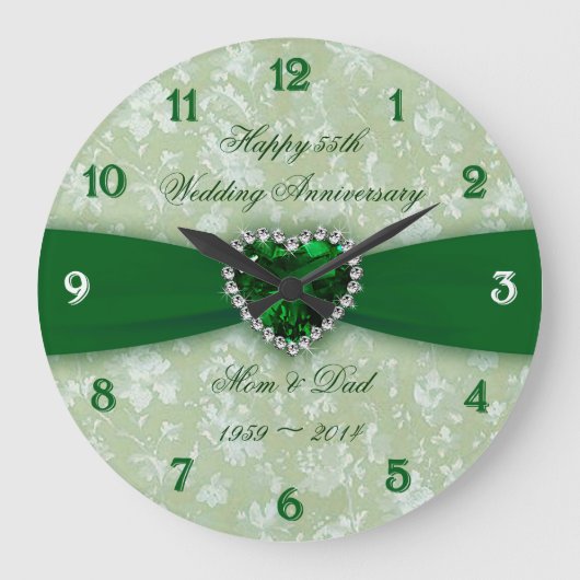 Bold Damask 55th Wedding Jubileum  Grote Klok (Voorkant)