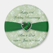 Bold Damask 55th Wedding Jubileum Magnet (Voorkant)