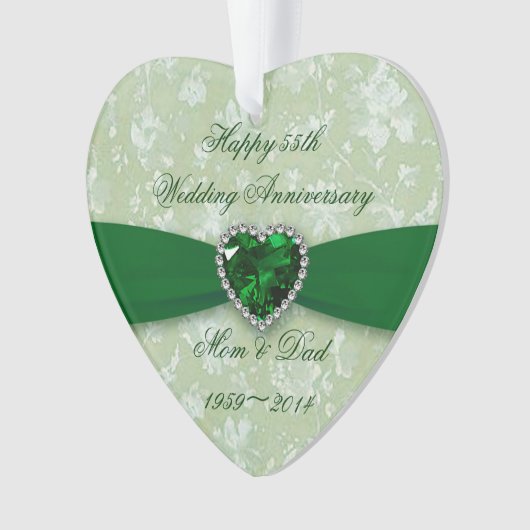 Bold Damask 55th Wedding Jubileum Ornament (voorkant)