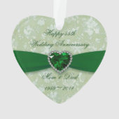 Bold Damask 55th Wedding Jubileum Ornament (achterkant)