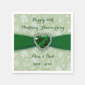 Bold Damask 55th Wedding Jubileum Paper Napkins Servetten (Voorkant)