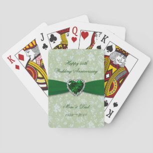 Bold Damask 55th Wedding Jubileum Pokerkaarten