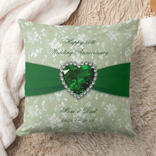 Bold Damask 55th Wedding Jubileum Sierkussen (Deken)