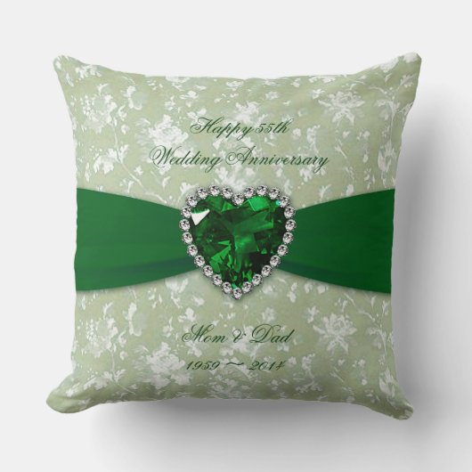 Bold Damask 55th Wedding Jubileum Sierkussen (Voorkant)