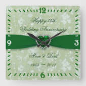 Bold Damask 55th Wedding Jubileum Square Clock Vierkante Klok (Voorkant)