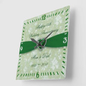 Bold Damask 55th Wedding Jubileum Square Clock Vierkante Klok (Hoek)