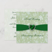 Bold Damask 55th Wedding Jubileum Square Invite Kaart (Voorkant / Achterkant)