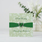 Bold Damask 55th Wedding Jubileum Square Invite Kaart (Staand voorkant)
