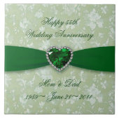 Bold Damask 55th Wedding Jubileum Tegel Tegeltje (Voorkant)