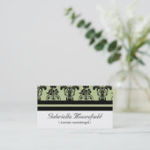 Bold Damask Green Cosmetoloog Visitekaartjes (Staand voorkant)