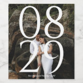 Bold Datum Grote Numerieke foto Achtergrond Wijn Etiket (Enkel label)