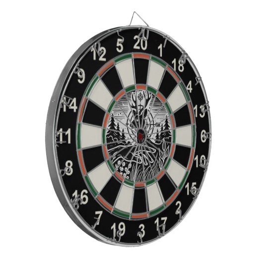 Bold Deer Target Forest Art Dartbord (Voorkant Links)