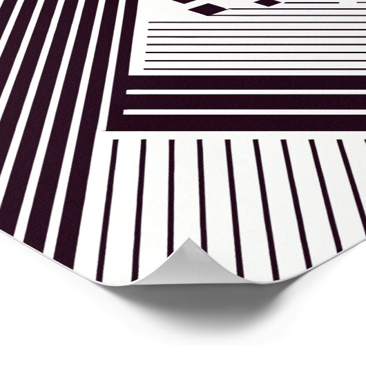 Bold Diagonal Stripes with Geometric Squares Poster (Hoek)