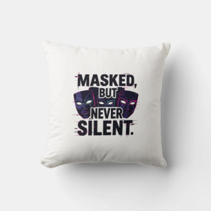 Bold Digital Art with Three Stylized Masks and "Ma Kussen