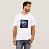 Bold Digital Artwork with Silhouetted Masks and Mo T-shirt (Voorkant volledig)