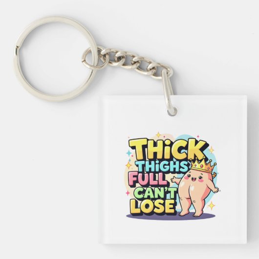 Bold Digital Illustration of Chubby Character Sleutelhanger (voorkant)