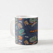 Bold dinosaur mug pattern for boys koffiemok (Voorkant links)