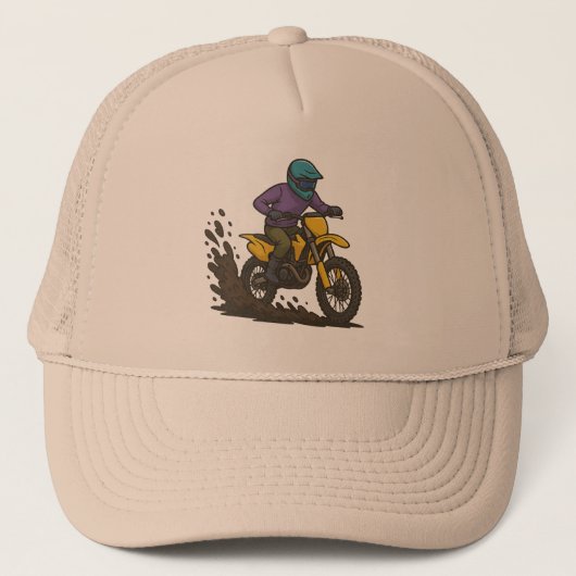 Bold Dirt Bike Rider Trucker Pet (Voorkant)
