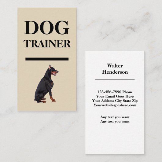 Bold Dog Trainer Visitekaartjes (Voorkant / Achterkant)