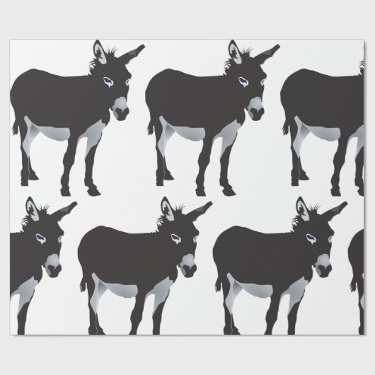 Bold Donkey Silhouette Boerderij Animal Cadeaupapier (Vlak)