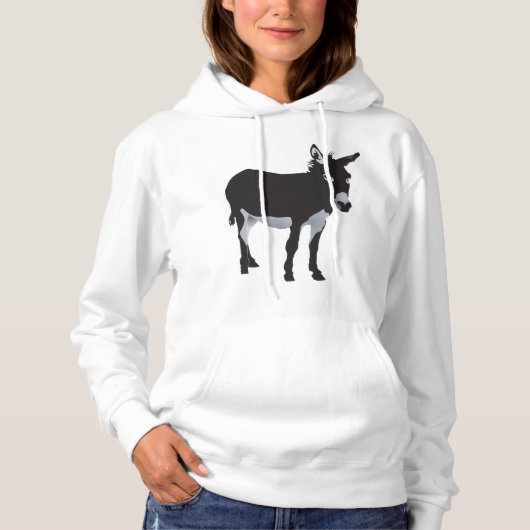 Bold Donkey Silhouette Boerderij Animal Hoodie (Voorkant)