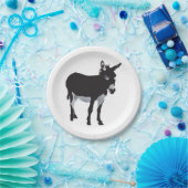 Bold Donkey Silhouette Boerderij Animal Papieren Bordje (Feest)