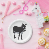 Bold Donkey Silhouette Boerderij Animal Papieren Bordje (Feest)