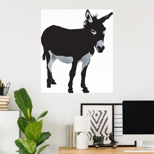 Bold Donkey Silhouette Boerderij Animal Poster
