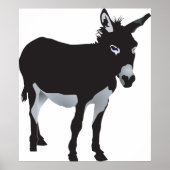 Bold Donkey Silhouette Boerderij Animal Poster (Voorkant)