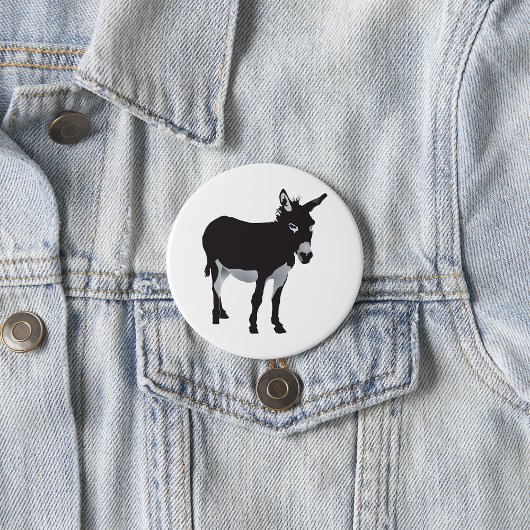 Bold Donkey Silhouette Boerderij Animal Ronde Button 7,6 Cm