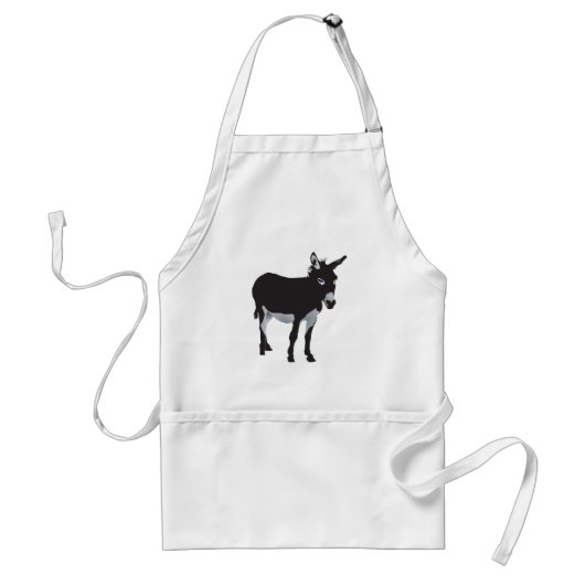 Bold Donkey Silhouette Boerderij Animal Standaard Schort (Voorkant)