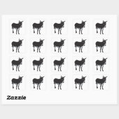 Bold Donkey Silhouette Boerderij Animal Vierkante Sticker (Vel)