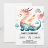 Bold Dragon Birthday Printable Kaart (Voorkant / Achterkant)